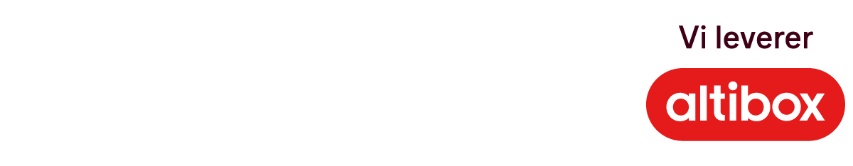 Vi leverer Altibox-logo med rødt, avrundet rektangulært merke og hvit Altibox-tekst på hvit bakgrunn.